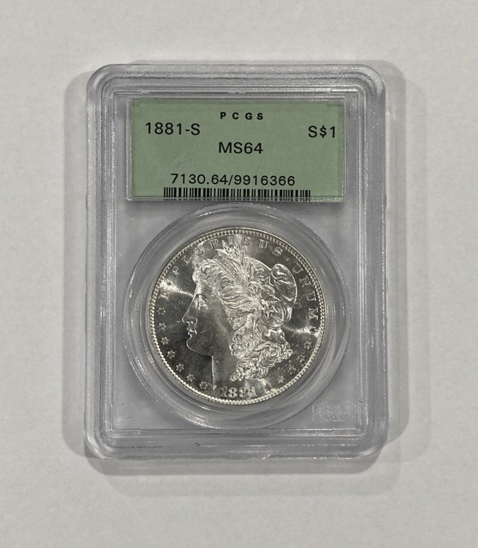 1881 S Morgan Silver Dollar PCGS MS64 OGH