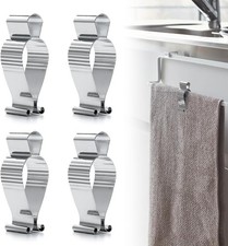 Aieve 4 Pcs Stainless Steel Towel Clips,Hand Towel Clips for Kitchen or