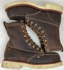 Thorogood 804-4378 Men's 8" Leather Moc Steel Safety Toe Work Boots Size 10.5 EE