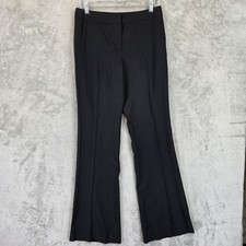 Elie Tahari Pants Womens 4 Black Virgin Wool Blend Dress Trouser Flare Bootcut