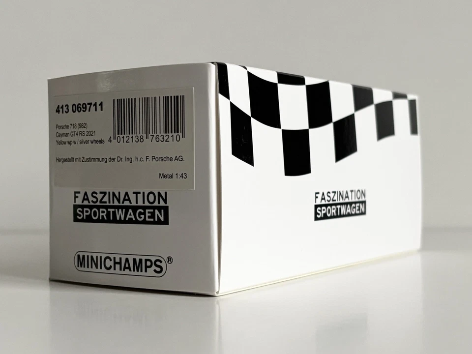 Brand New 1:43 Minichamps 2021 Porsche 718 Cayman GT4 RS Yellow Limited Edition! - Image 4 of 4