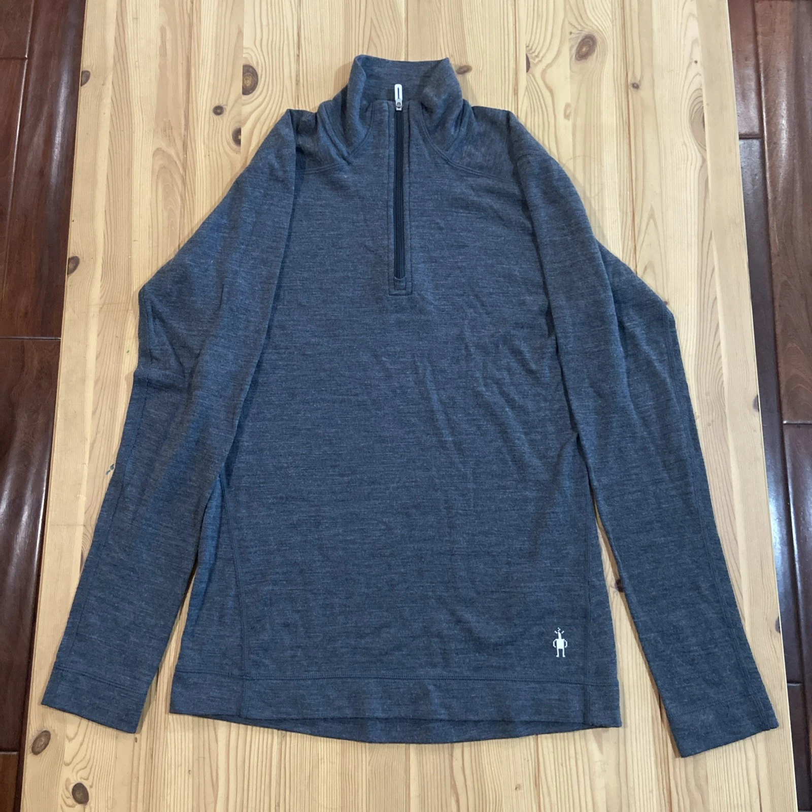 Smartwool Sweater Womens M Gray Merino 250 Baselayer Quarterzip Wool