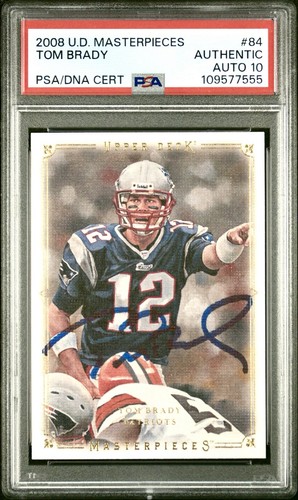 2008 Upper Deck Masterpieces • Tom Brady #84 • PSA Authentic AUTO (Pop 1)