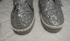 Gorgeous Silver Glitter Bow Sneakers