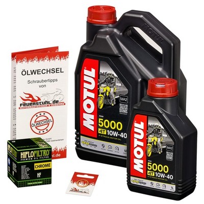 Yamaha XV 1700 Road Star Warrior, VP14; Motul 10w40 Öl; HiFlo Chrom Ölfilter Set