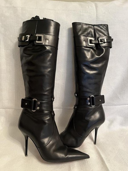Women Cesare Paciotti Boots Black Leather 36
