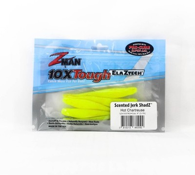 Zman Soft Köder Jerk ShadZ 4 Zoll 5/Pack Hot Chartreuse (0092)