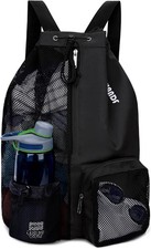 Swim Bag Mesh Drawstring Backpack W/ Wet Pocket Swimming Gym Workout Gear