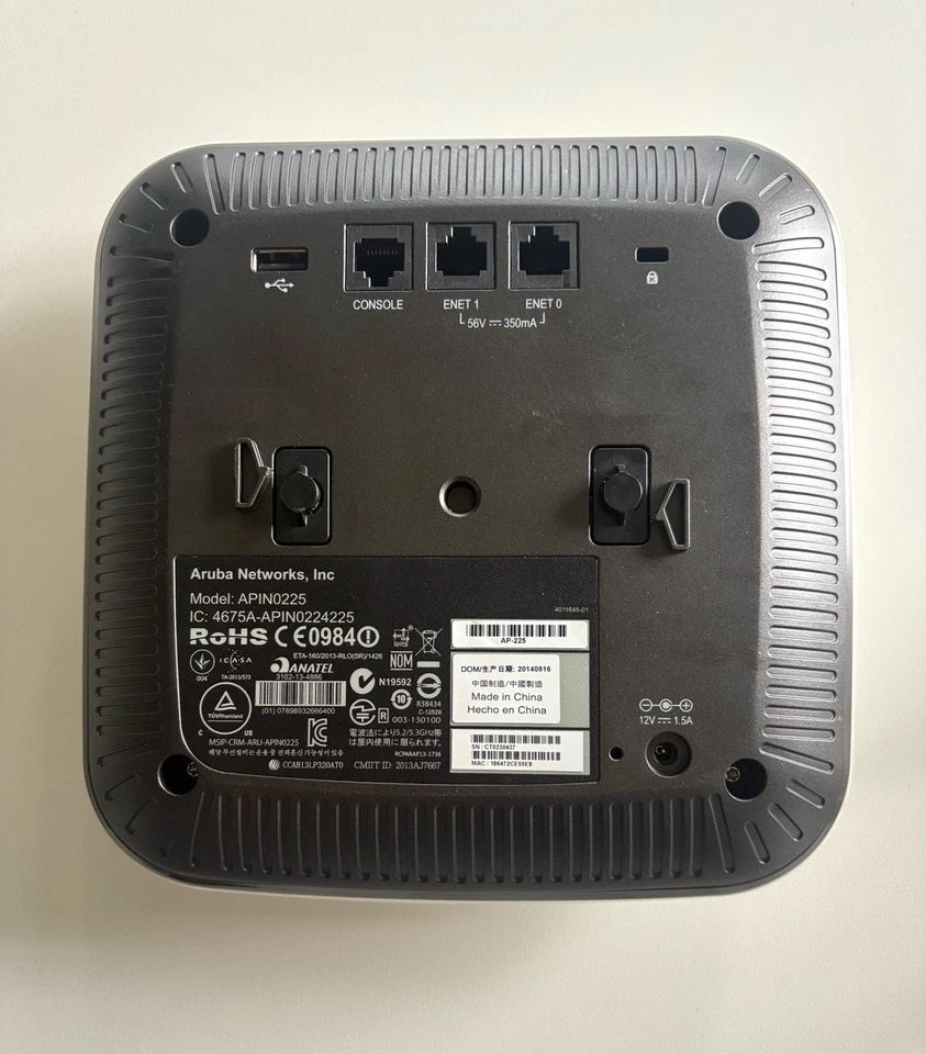 Aruba Networks AP-225 Access Point APIN0225 Dual Band WiFi AC PoE No Power Supply - Image 3 of 3