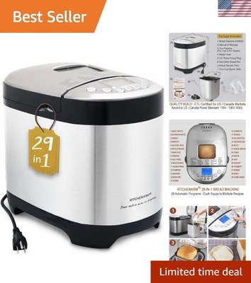 Ultimate 29-in-1 Bread Maker with Gluten-Free Options & Custom Menus, 2LB Size