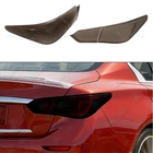 Smoked Black Tail Light Guard Decor Cover Trim Bezels For INFINITI Q50 2014-2017