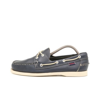 Sebago Herren Docksides Schnürschuh Dunkelblau Leder Sohle Bootsschuh EU 41