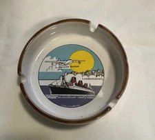  Vintage Spruce Goose Queen Mary Ceramic Ashtray