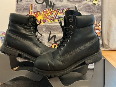 Herren Timberland 6-Inch Premium Schwarz Leder Stiefel UK7 US7,5 Smart Freizeit  