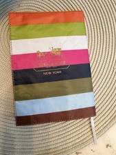 Coach Legacy Striped Canvas Passport/Ledger Cover With Gold Logo