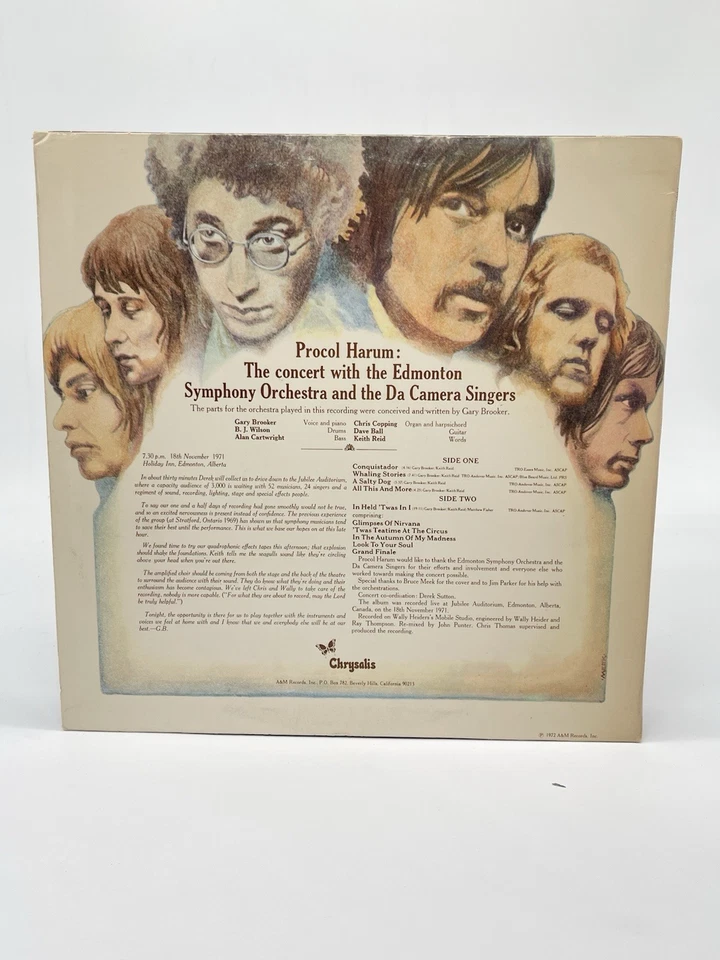 PROCOL HARUM LIVE IN CONCERT w/EDMONTON SYMPHONY ORCHESTRA 12" LP VG+ VINYL - Imagem 2 de 4