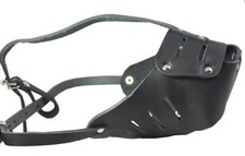 Real Leather Cage Basket Secure Dog Muzzle 130 Black - Rottweiler, Boxer Ci...