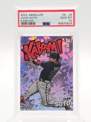 JUAN SOTO 2022 ABSOLUTE KABOOM! CASE HIT SP #K-JS NATIONALS PSA 10 GEM Q5715