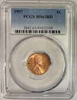 1957 Lincoln Cent (Wheat Penny), PCGS MS-63 RD