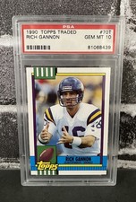 1990 Rich Gannon Topps Traded #70T Rookie RC Raiders Vikings PSA 10 Ultra Rare