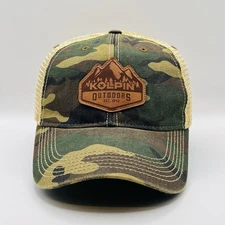 Kolpin Outdoors Hat Cap Snapback Green Brown Camo Adjustable