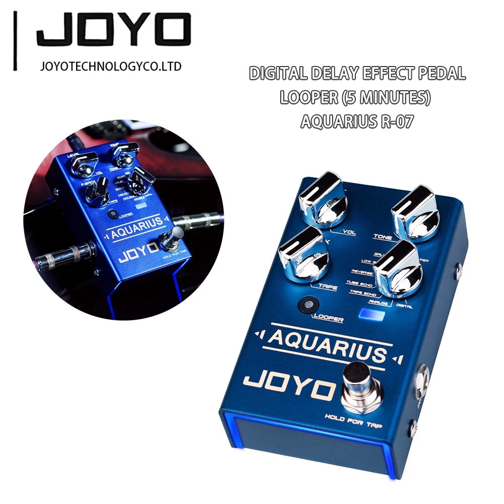 JOYO Digital Delay Pedal 8 Digital Delay Effects with Looper for Electric Guitar