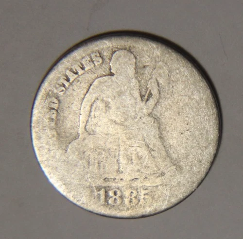 New Listing1885 P Seated Liberty Dime 10C Cents Coin Silver