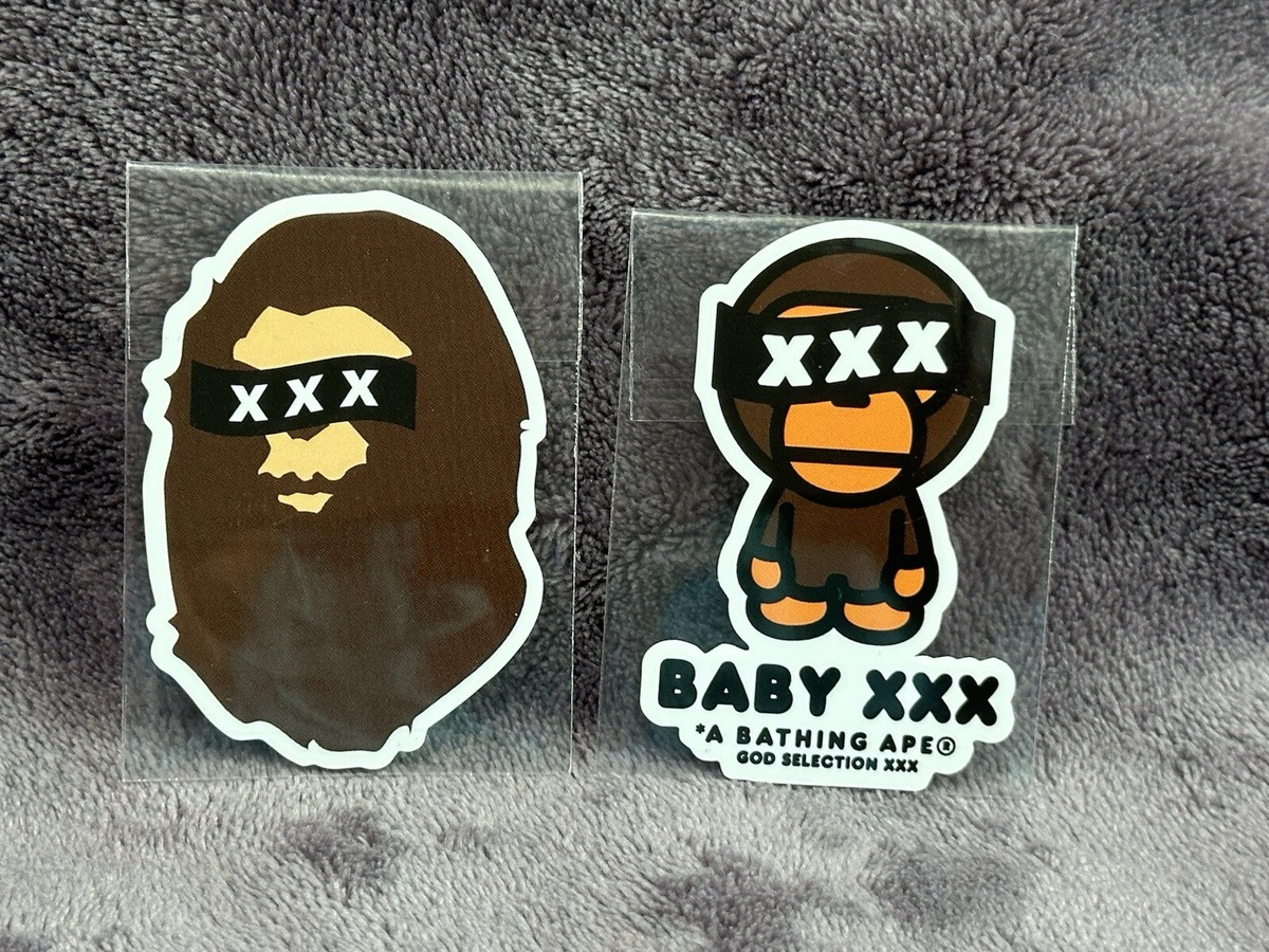 BAPE x GOD SELECTION XXX Stickers Bape Head Baby Milo | eBay BAPE x GOD SELECTION XXX Stickers Bape Head Baby Milo | eBay