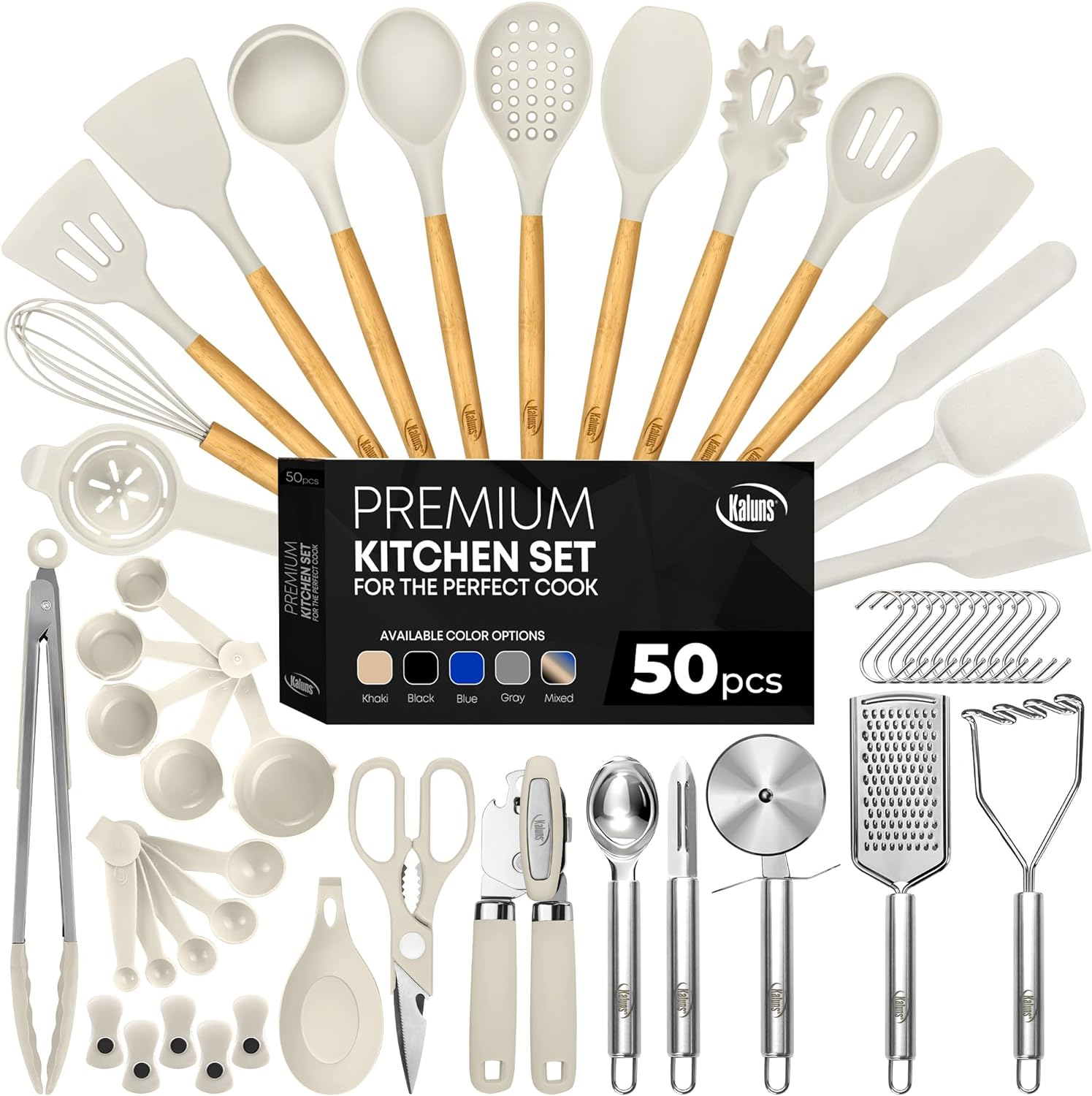 50 PCS Silicone Kitchen Utensils Set - Christmas Gifts for Mom Women Complete Ki