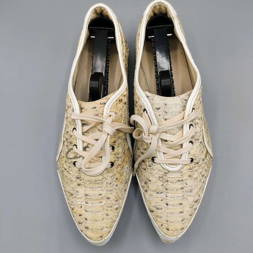 ULTRA-RARE PUMA X Alexander McQueen Women's Beige Python Skin Sneakers (Size 9) - Image 4 of 4