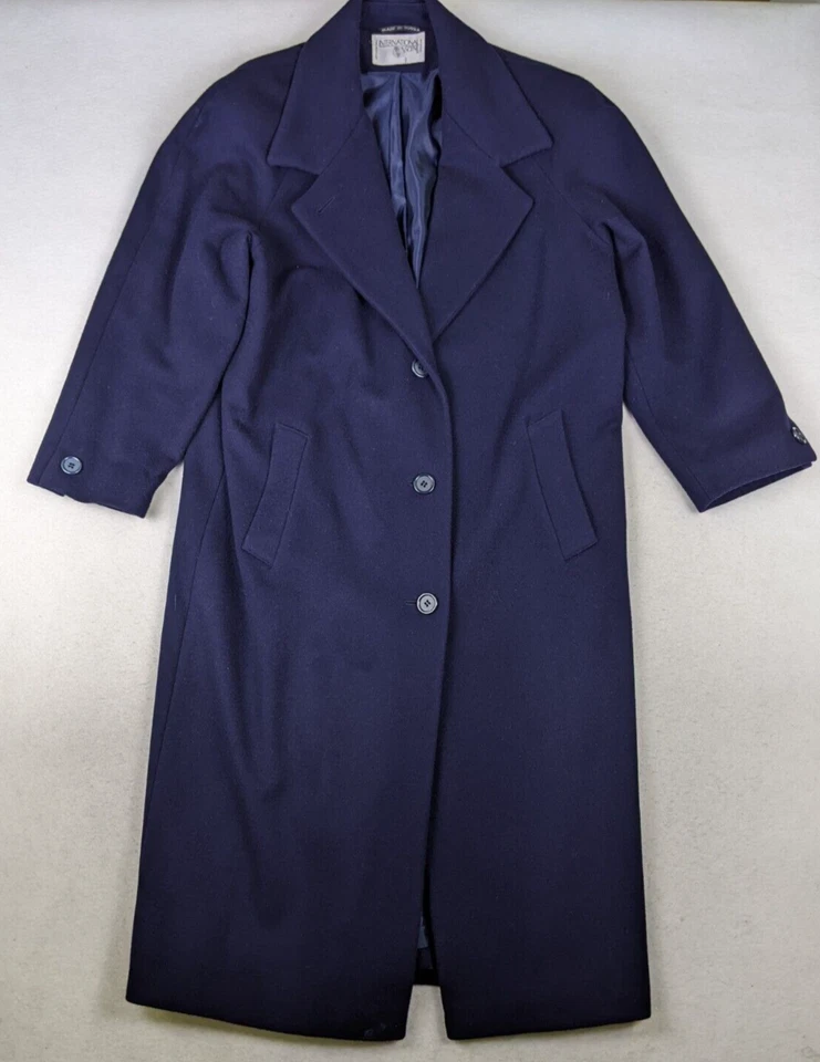 ESCENA INTERNACIONAL - ABRIGO LARGO MUJER LANA AZUL MARINO - TALLA 13/14 Foto 2 de 4