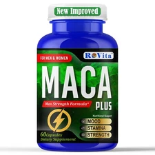 Maca Root Capsules for Men & Women | Stamina Energy & Mood Support | 1500mg
