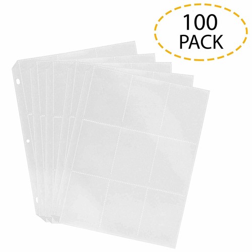 Protector de plástico Carpeta Álbum De Cartas Coleccionables Mangas 9 Páginas Bolsillo 100 Hojas | eBay