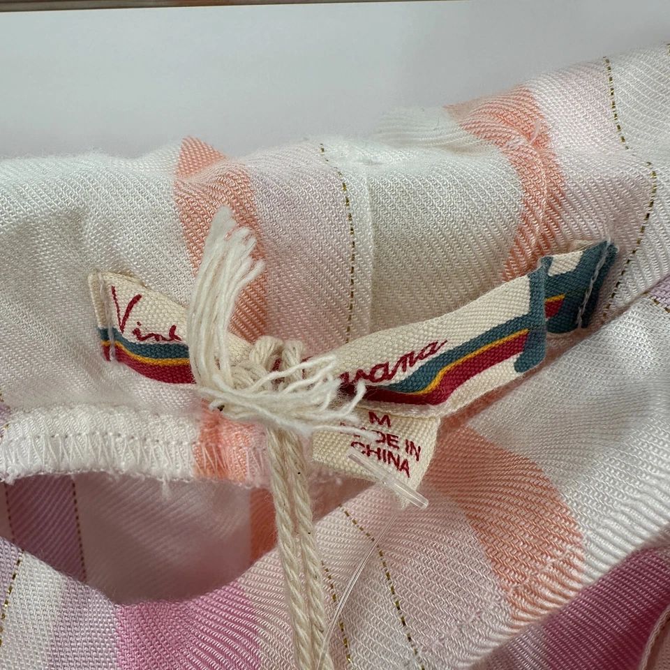 Pantalones Cortos Tejidos Bolsa de Papel Habana Vintage en Rayas Rosa Talla M/8 Nuevo con Etiquetas Stitch Fix Foto 3 de 4
