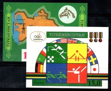 Turkmenistan 1992 Mi. Bl. 1-2 Foglietto 100% Nuovo ** ARTE, Giochi Olimpici