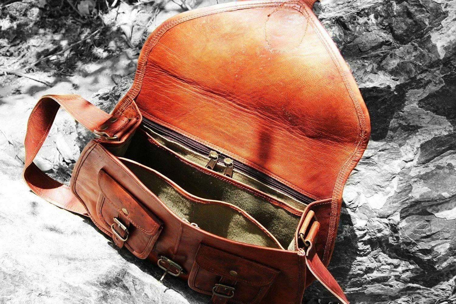 COACH Borsa donna pelle capra vera tote fatta a mano tracolla vintage messenger marrone