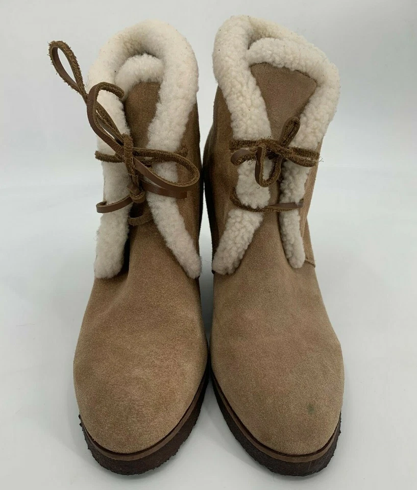 Великолепный Catalina светло-коричневый замшевый на танкетке каблук зимние пинетки флисовая подкладка 9,5 М - Изображение 2 из 4