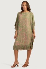 AUTH Trina Turk LUCIENNE DRESS VERT/PINK DAWN  M/L