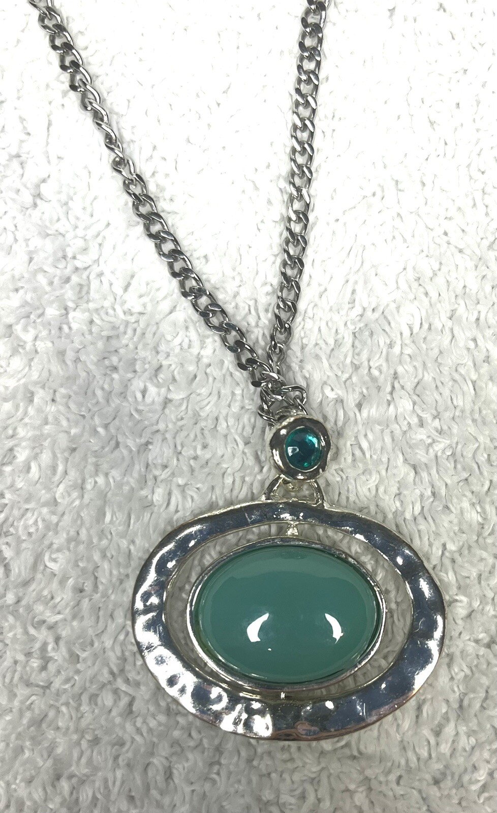 VTG Interchangeable Pendant Hammered Silvertone D… - image 4