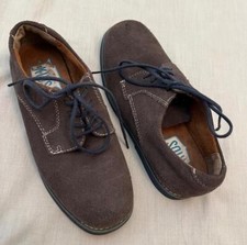 FLORSHEIM kids boys sz 3 gray nubuck suede lace up Kearny oxfords shoes