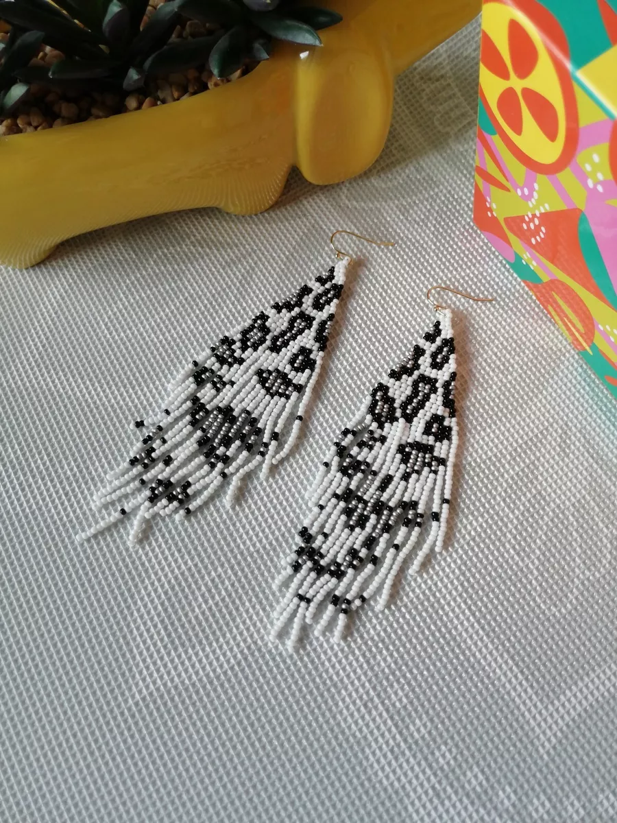 Leopard print clearance tassel earrings