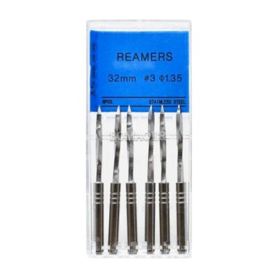 1 Box Dental Stainless Steel Reamers Drill LARGO 32MM 3# φ1.35 6PCS/Case