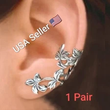 Gorgeous Clip on Earrings for Women Silver Plated Jewelry Free Shipping 1 Pair 