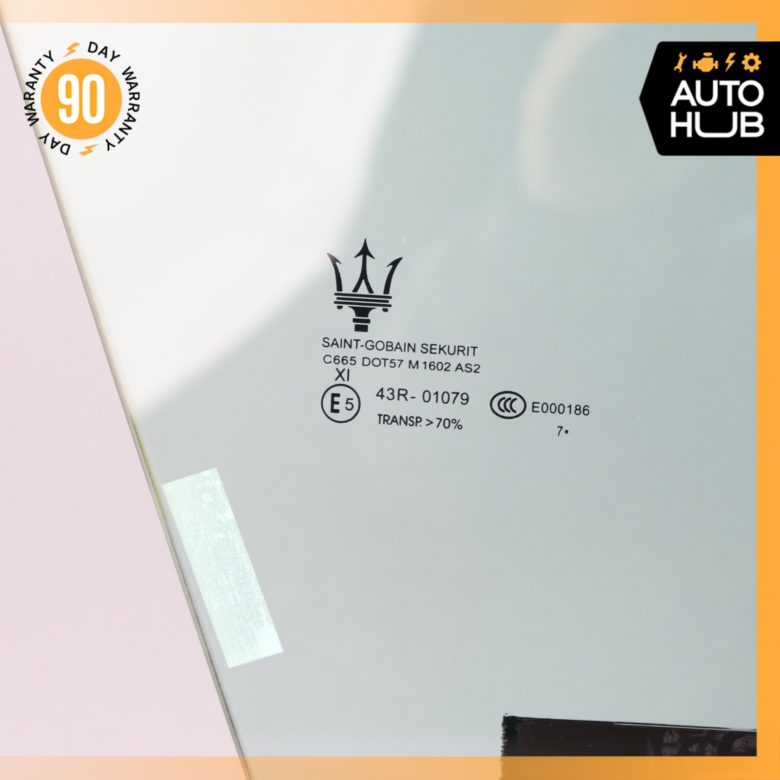 17-24 Maserati Levante M161 Front Right Passenger Side Door Window Glass OEM 64k