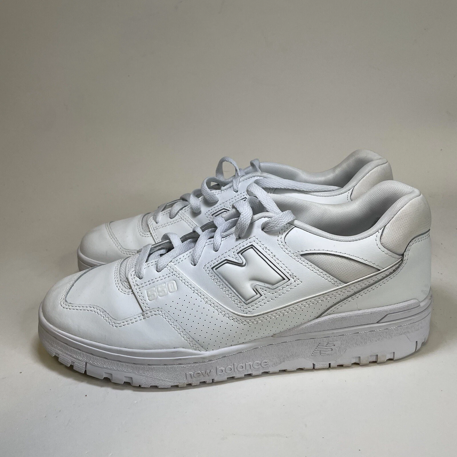 Sneakers basse New Balance 550 uomo 12 D tripla pelle bianca classiche casual