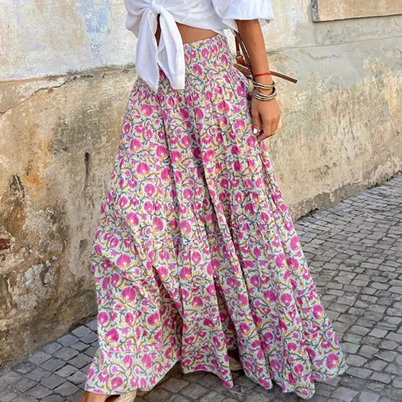 Women's Skirt - Boho Cotton Maxi Skirt