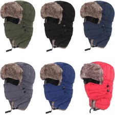 Winter Warm Hat with Ear Flaps and Mask Cold Weather Windproof Hat for Men Women
