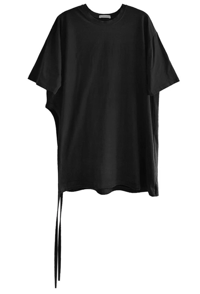 Ladies Black Urban  Long Unique Tunic Blouse Loose Floaty Autumn T Shirt Top  10 - Image 4 of 4