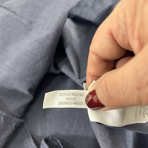 J. Crew Slim Secret Wash Baumwoll Popeline Hemd Montclair Navy Blau Gr. S Neu mit Etikett - Bild 11 von 13