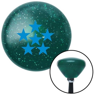 Blue 6 Star Formation Green Retro Metal Flake Shift Knob w/ M16x1.5 Insert Auto